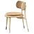 Elegant Wood Dining Chair 3D model small image 3
