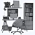 IKEA Office 04: Desk, Shelves, Chair & Decor 3D model small image 3
