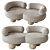 Elegant Siamese Sofa: Perfectly Crafted 3D model small image 23