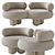 Elegant Siamese Sofa: Perfectly Crafted 3D model small image 6