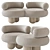 Elegant Siamese Sofa: Perfectly Crafted 3D model small image 14