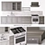 Greenwich Village Gray Kitchen: Bertazzoni Gas Range, Ventilation Hood & Waterworks Fixtures 3D model small image 1