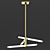 Axis Minimalist Gold LED Chandelier 3D model small image 3