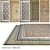 Luxury Kashmir Silk Carpets - 5 Piece Set 3D model small image 1