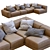 Jesse Pasha Leather Sofa: Modern Elegance for Your Home 3D model small image 1