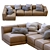 Jesse Pasha Leather Sofa: Modern Elegance for Your Home 3D model small image 2