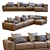 Jesse Pasha Leather Sofa: Modern Elegance for Your Home 3D model small image 3