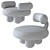 Luxury Sparkle Chair & Ottoman Set 3D model small image 4