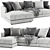 Modern West Elm Haven Chaise 3D model small image 3