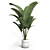 Modern Concrete Vase with Indoor Plant 3D model small image 3