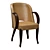 Elegant Ebony Art Deco Dining Chair 3D model small image 1