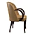 Elegant Ebony Art Deco Dining Chair 3D model small image 3