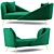Luxury Nolan Velvet Chaise Lounge 3D model small image 3