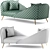 Luxury Nolan Velvet Chaise Lounge 3D model small image 6