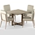 Sleek Claratn Dining Set 3D model small image 3