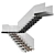 Sleek Modern Stairs 3D | Wood, Concrete, Glass 3D model small image 1