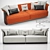 Elegant Bentley Home Ramsey Sofa 3D model small image 1