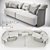 Elegant Bentley Home Ramsey Sofa 3D model small image 3