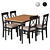 Modern Black and White Ikea Table and Chair Set 3D model small image 10