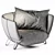 Luxurious Velvet Armchair 3D model small image 5