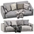 Luxury Blanche Katarina 2-Seater Sofa 3D model small image 2