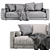 Luxury Blanche Katarina 2-Seater Sofa 3D model small image 7