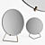 Minimalist Standing Mirrors: Brass & Black 3D model small image 1