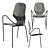 Sleek Prostoria Oblikant Chair: Metal Legs with Armrests 3D model small image 3