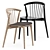 Modern Nordic Dining Set: Newood Light Chair & Tell Dining Table 3D model small image 4