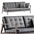 Mid-Century Wood Leather Sofa 3D model small image 5