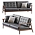 Mid-Century Wood Leather Sofa 3D model small image 7