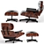 Elegant Eames Lounge Chair & Ottoman 3D model small image 2