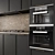 Sleek Neo Classic Kitchen - Black/Brown 3D model small image 4