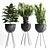 Unique Collection: Metal Vase with Indoor Plant 3D model small image 1