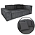 NEOWALL Sofa: Modern Elegance in Gray 3D model small image 5