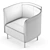 Elegant Hemicycle Armchair 3D model small image 1