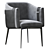 Elegant Carter Dining Armchair 3D model small image 1