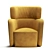 Cozy Yellow Armchair: Soft, High-Back Comfort 3D model small image 3