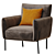 2021 Easton Accent Chair: Sleek Design, Black Legs 3D model small image 1