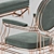 Elegant Rose Gold Velvet Chair 3D model small image 4