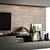 Modern Black and Wood TV Wall 3D model small image 3