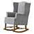 Gray Leather Rocking Chair 3D model small image 3