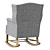 Gray Leather Rocking Chair 3D model small image 4