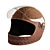 Vintage Leather Moto Helmet 3 3D model small image 2