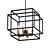 Modern Steel Cube Pendant Light 3D model small image 1