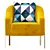Gilded Cotton Linen Accent Chair 3D model small image 2