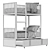 Stylish Benliche Bunk Bed | Space-Saving Design 3D model small image 4
