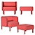  Cozy Comfort: Story Easy Chair & Pouf 3D model small image 3