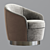 Claudia Swivel Armchair: Petite and Versatile 3D model small image 2