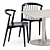 Modern Newood Chairs & Elegant T-table 3D model small image 2